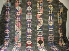 Large Patchwork Cotton Quilt English, 19th Century