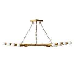 Lámpara colgante de latón con forma geométrica de 16 bombillas de Rupert Nikoll, años 60