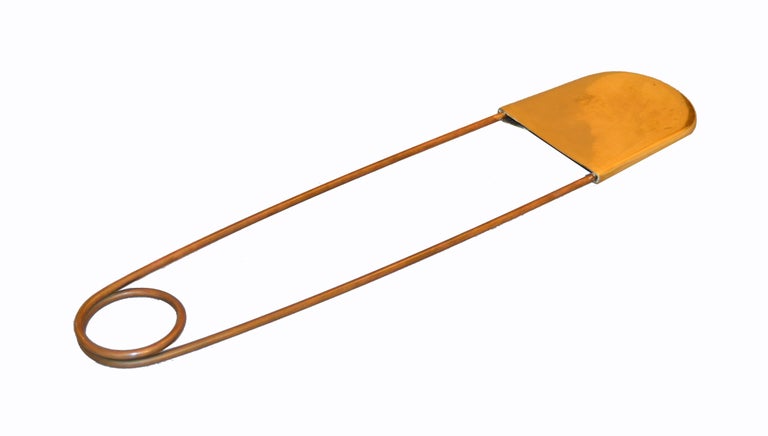 Large Patinated Brass Safety Pin Sculpture For Sale At 1stdibs