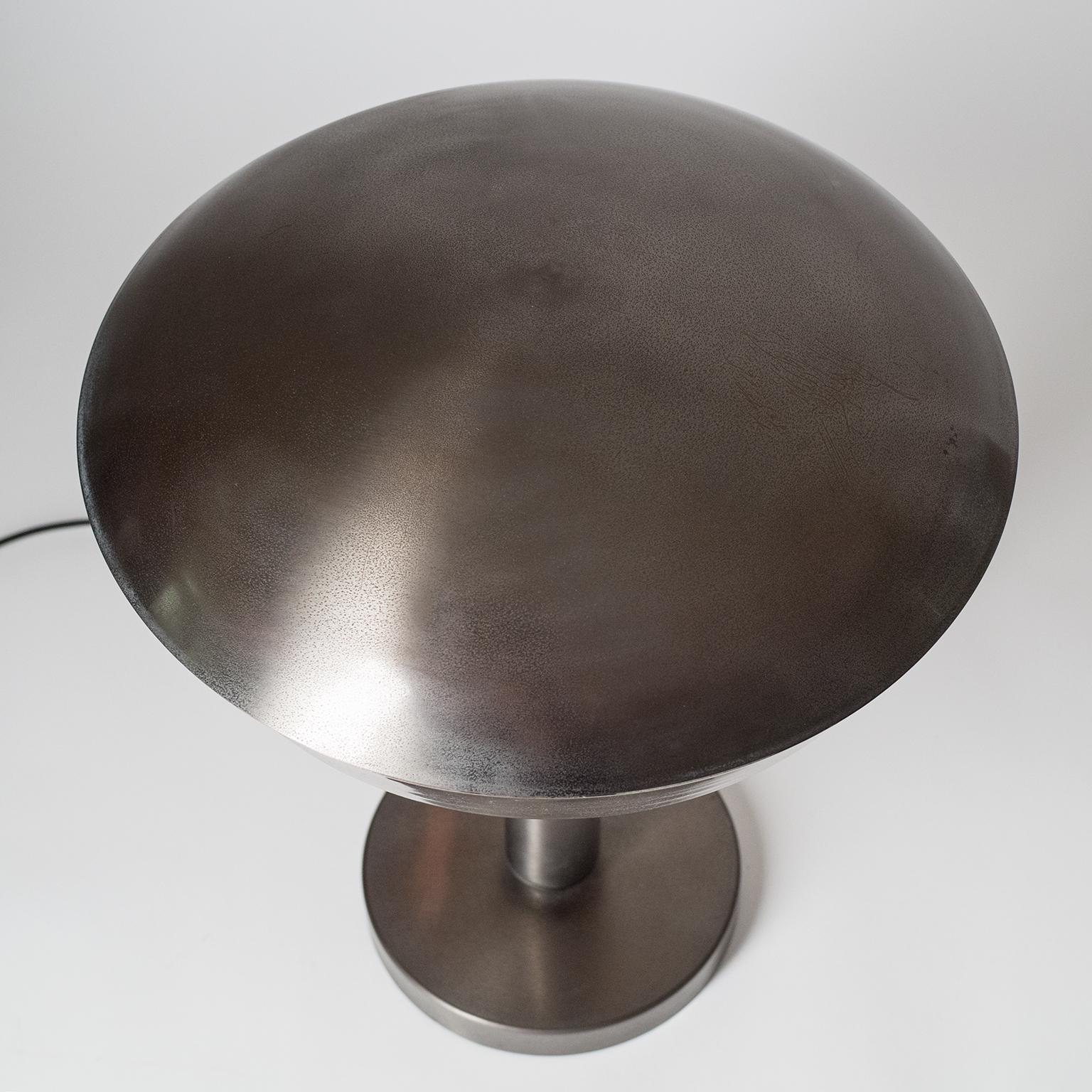 Large Patinated Brass Table Lamp, 1960s, Italy For Sale 1