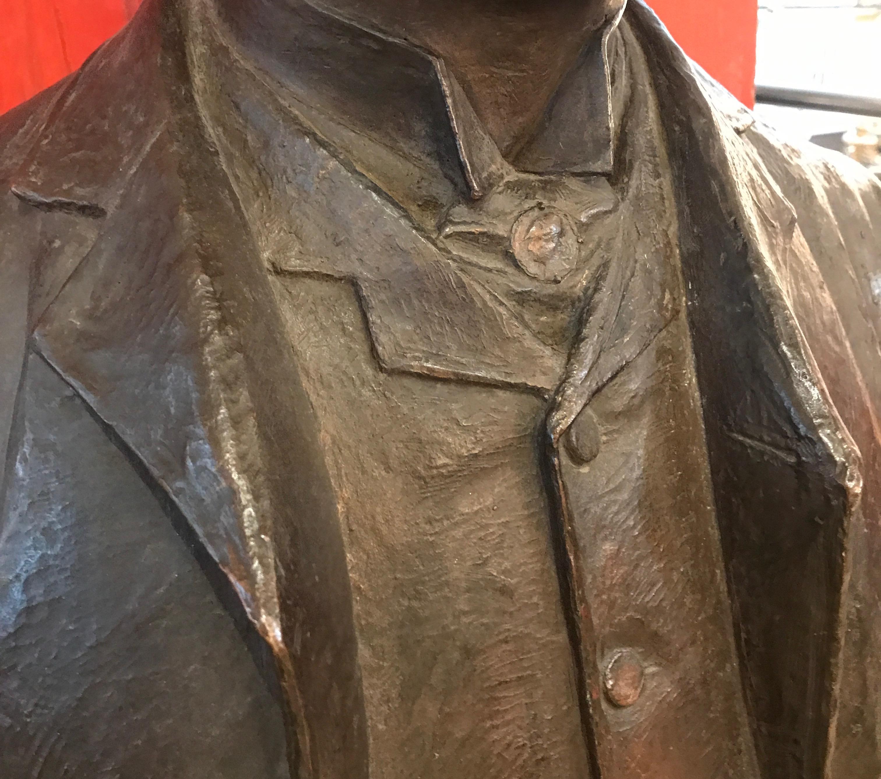 Large Patinated Bronze Bust of a 19th Century Gentleman 1
