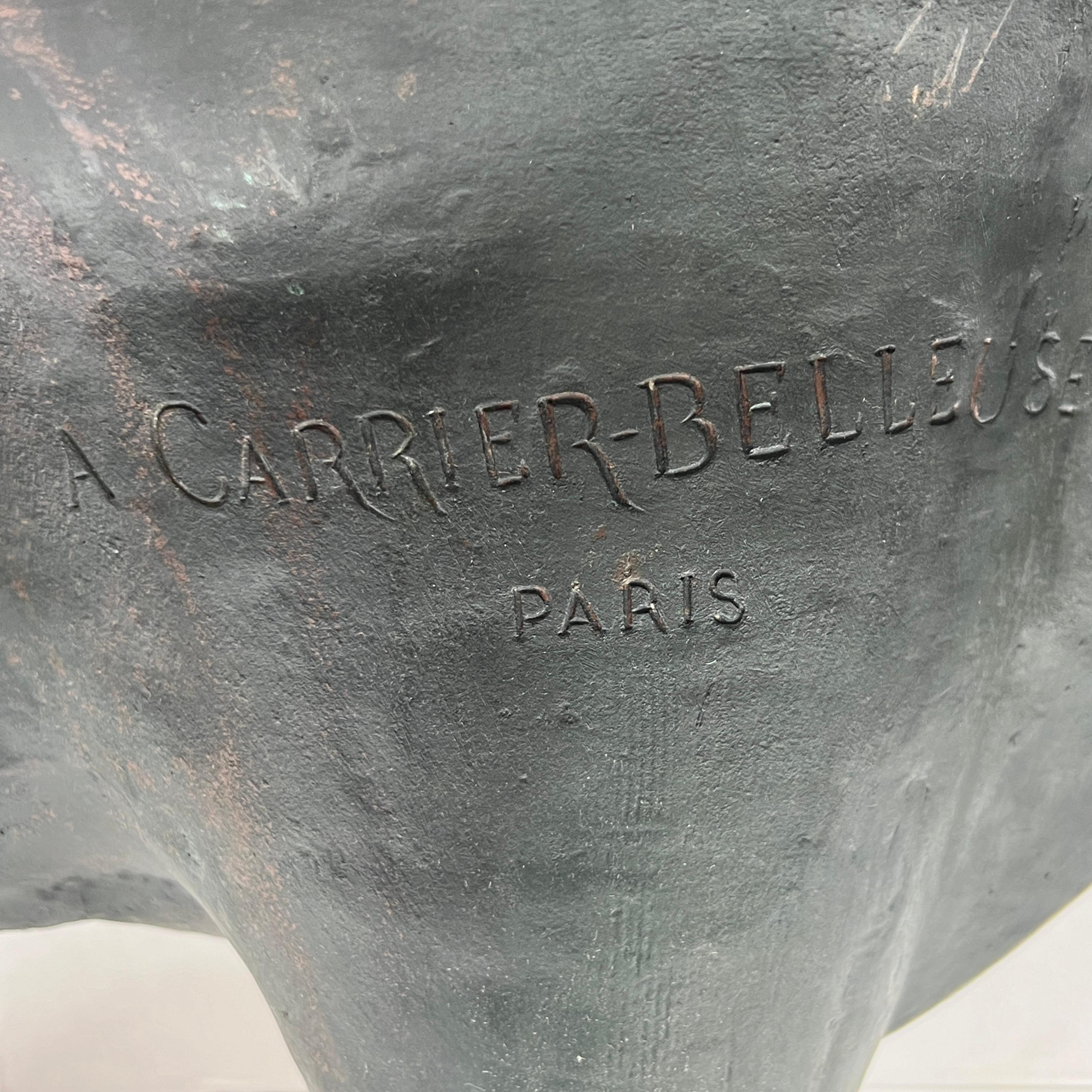 Large Patinated Bronze Bust of William Shakespeare After Carrier-Belleuse For Sale 9