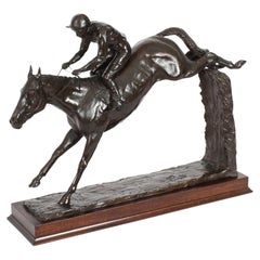 Grande figurine en bronze patiné de « Doglands Express » de Philip Blacker, datée de 1993