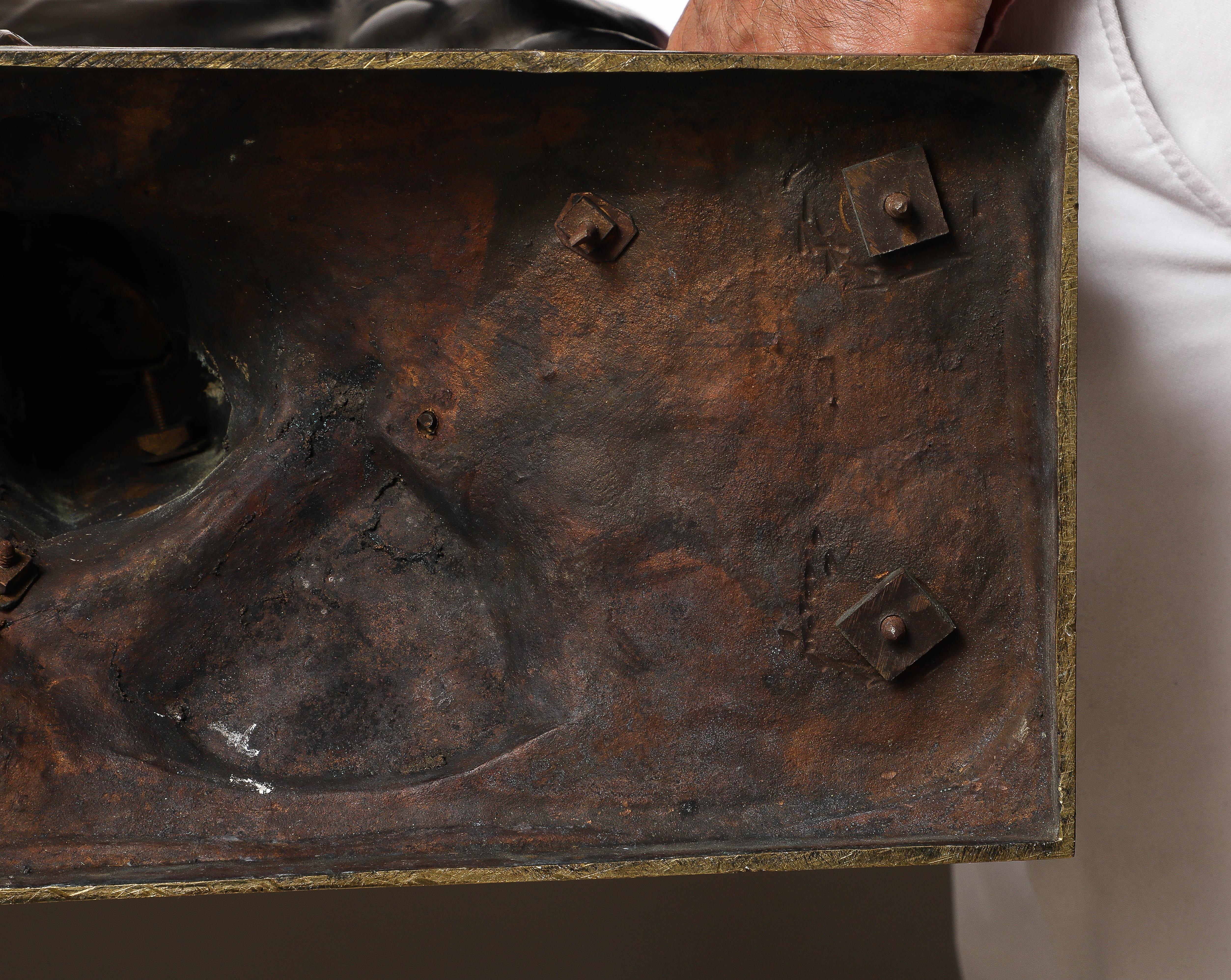 Large Patinated Bronze Group of Fame After the Model by Antoine Coysevox For Sale 11