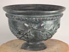 Large Patinated Bronze Neoclassical Bowl