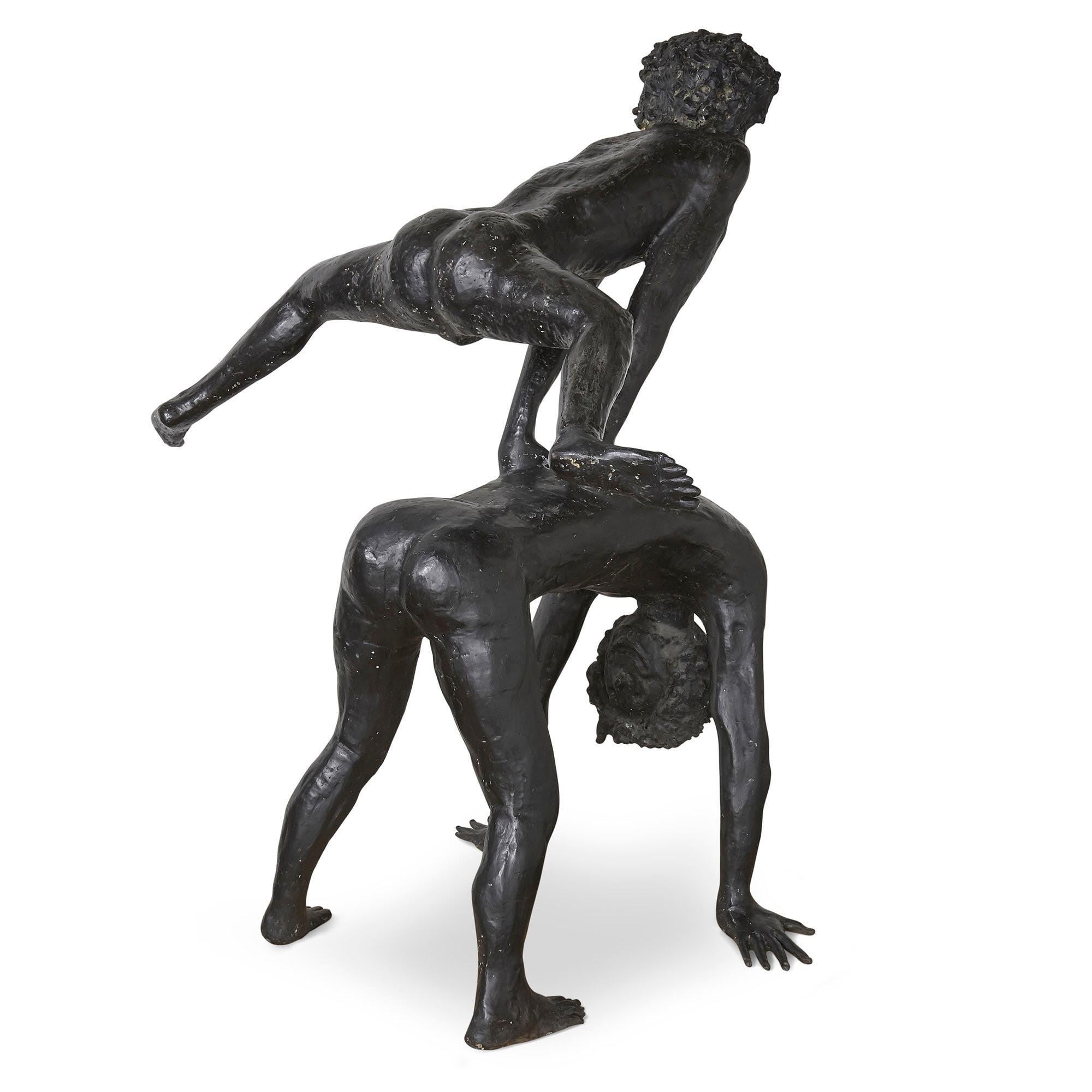 Gran grupo escultórico de bronce patinado de Philippe Berry Francés en venta