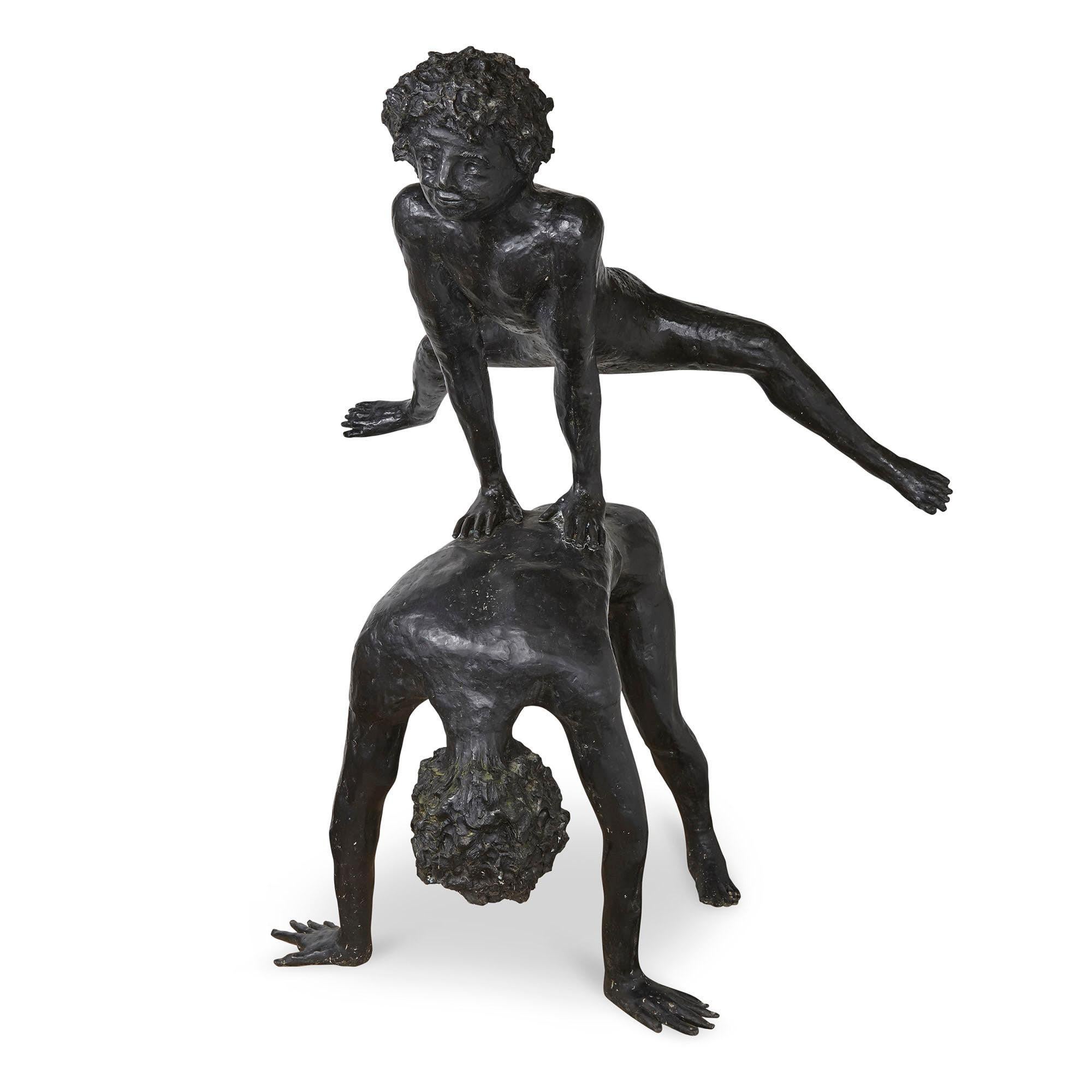 20ième siècle Grand groupe sculptural en bronze patiné de Philippe Berry en vente