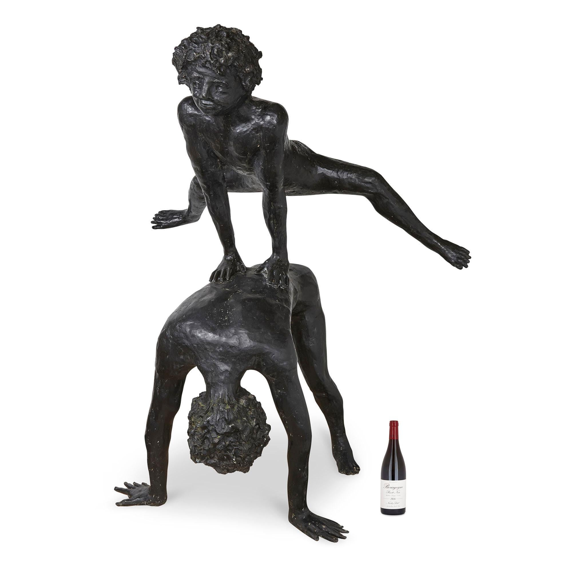 Gran grupo escultórico de bronce patinado de Philippe Berry Bronce en venta