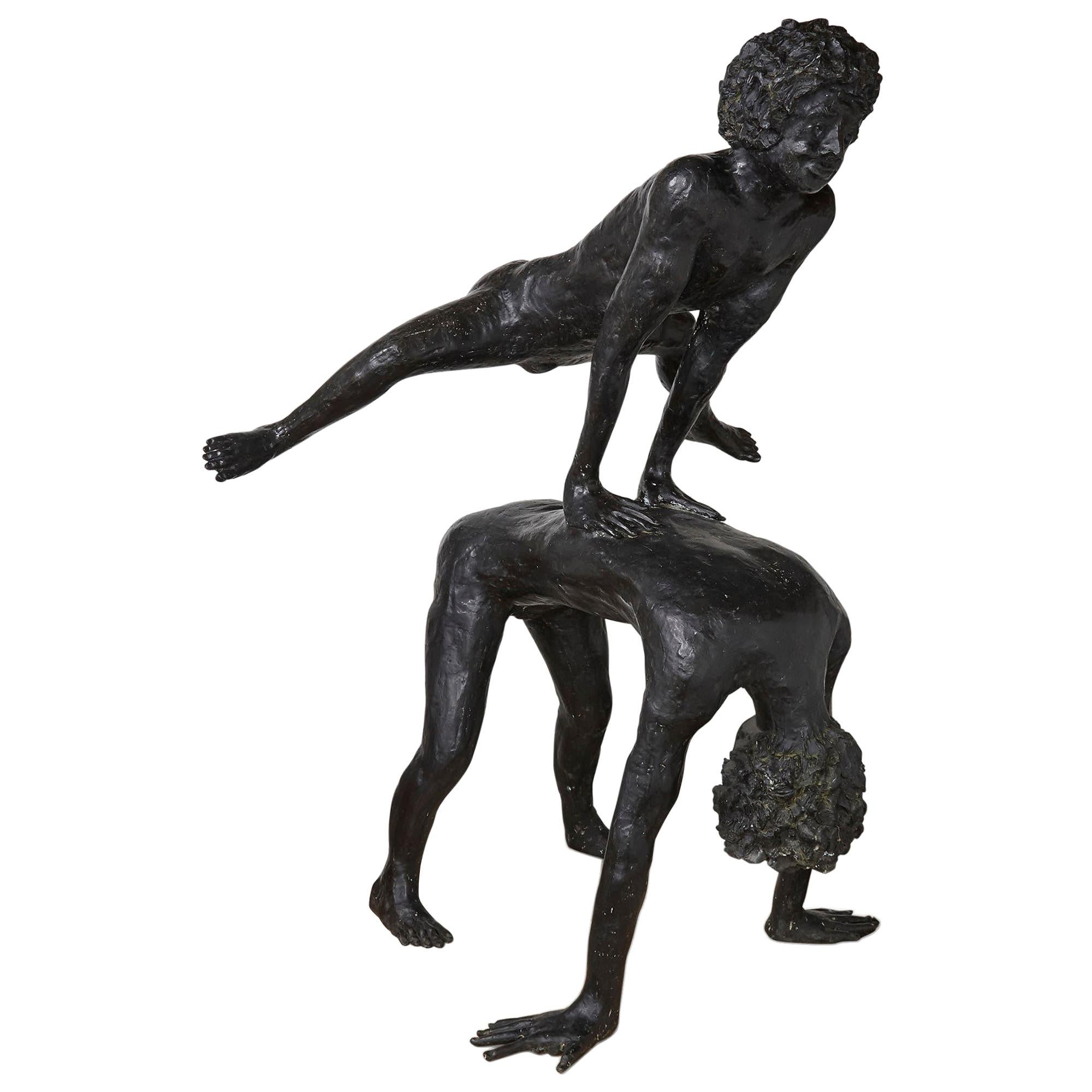 Gran grupo escultórico de bronce patinado de Philippe Berry