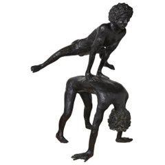 Grand groupe sculptural en bronze patiné de Philippe Berry