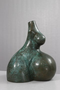 Large patinated bronze sculpture, abstract anthropomorphism, XXth century