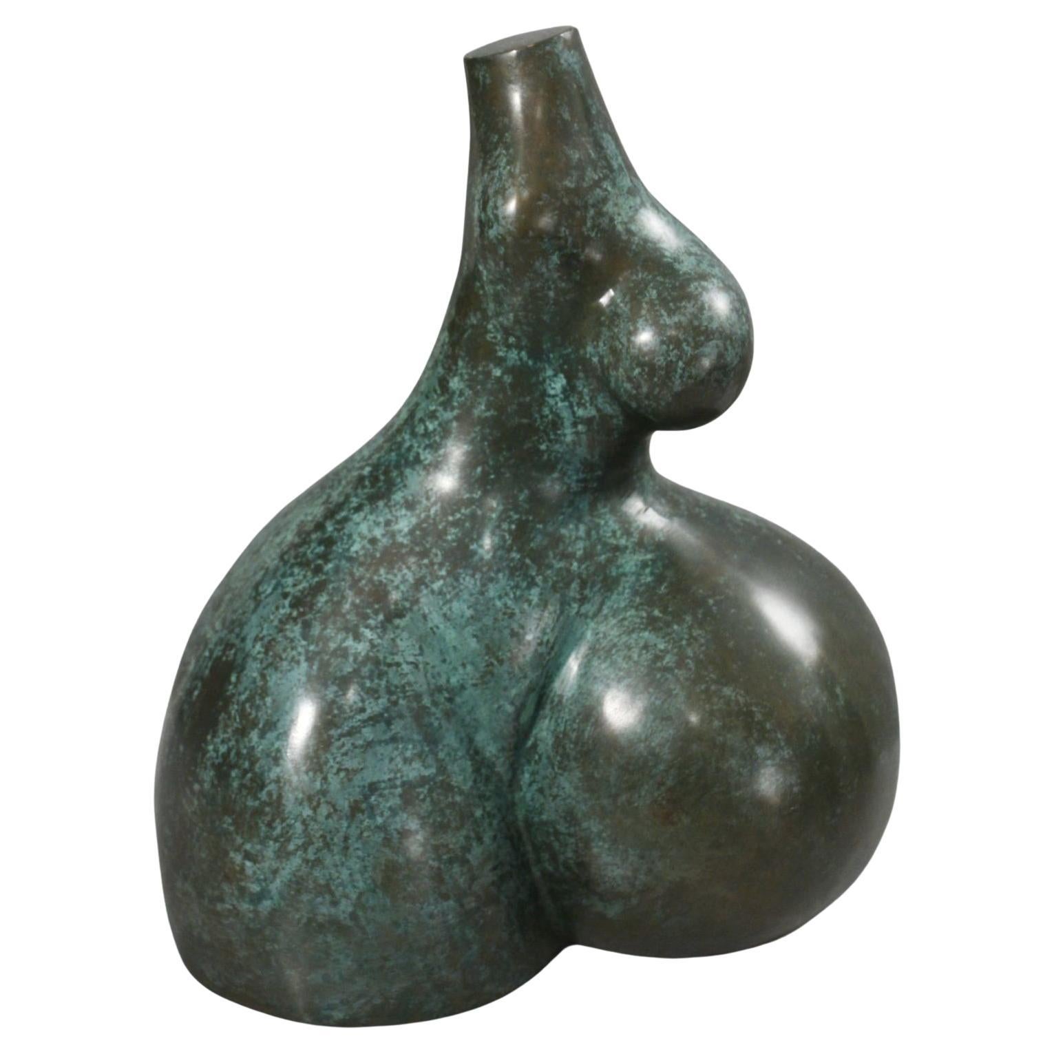 Large patinated bronze sculpture, abstract anthropomorphism, XXth century