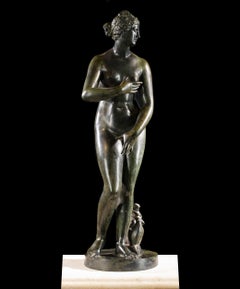 Large Patinated Bronze Venus De Medici