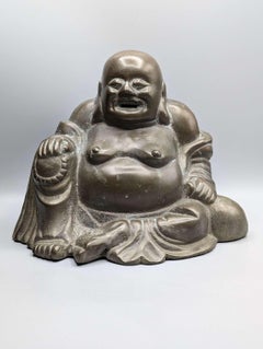 Large Patinated Chinese Bronze of Laughing Buddha, China, Circa 1900