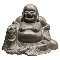 Large Patinated Chinese Bronze of Laughing Buddha, China, Circa 1900
