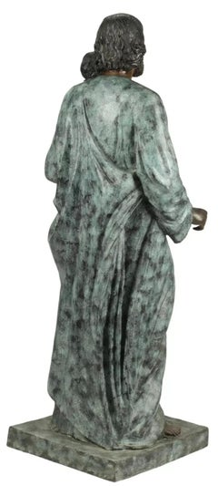 Große, patinierte Gruppe, St. Joseph & Christ Child, Dekor, 61" H, Bronzefigur!