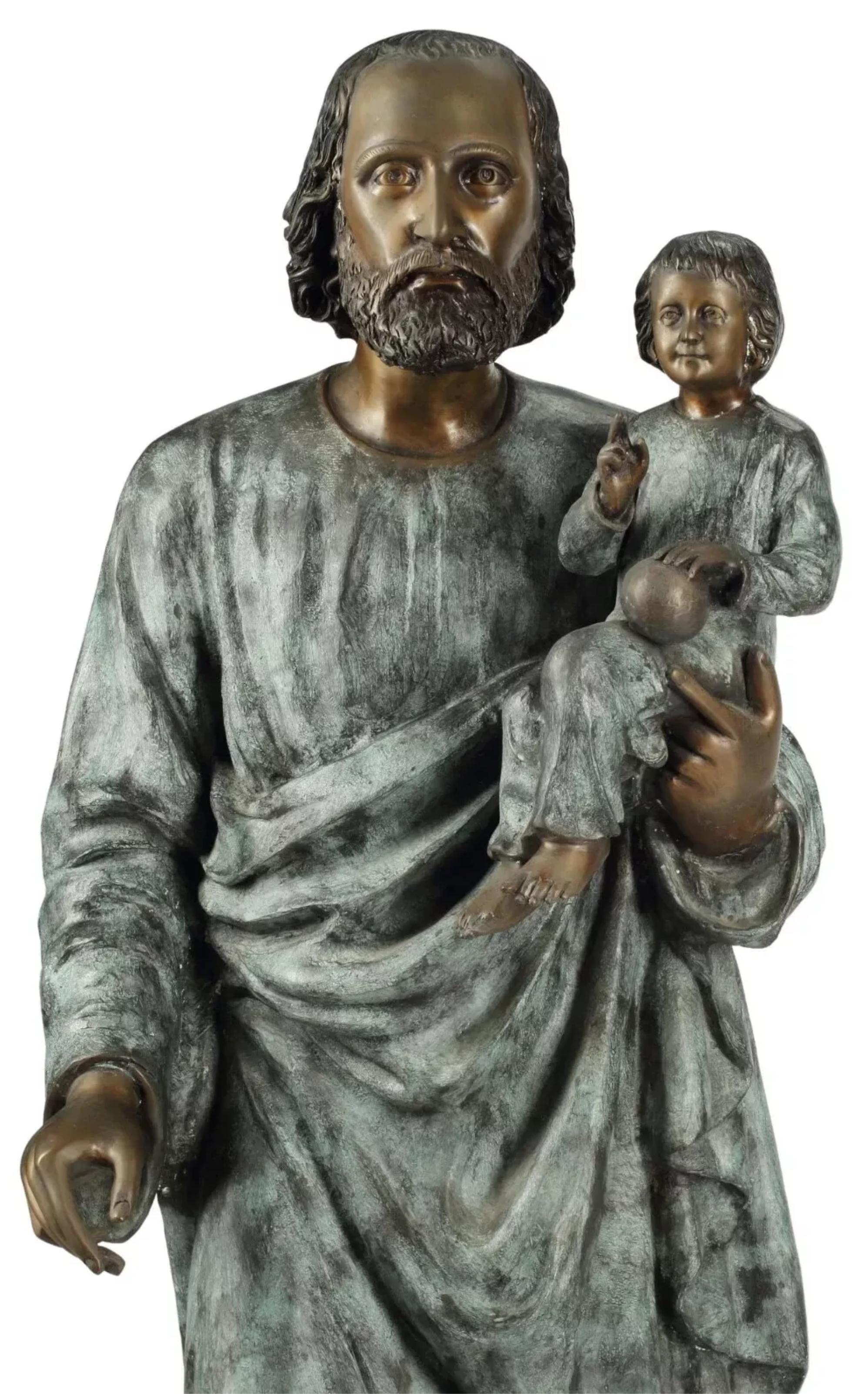 Autre Grand groupe patiné, St. Joseph & Christ Child, Décor, 61