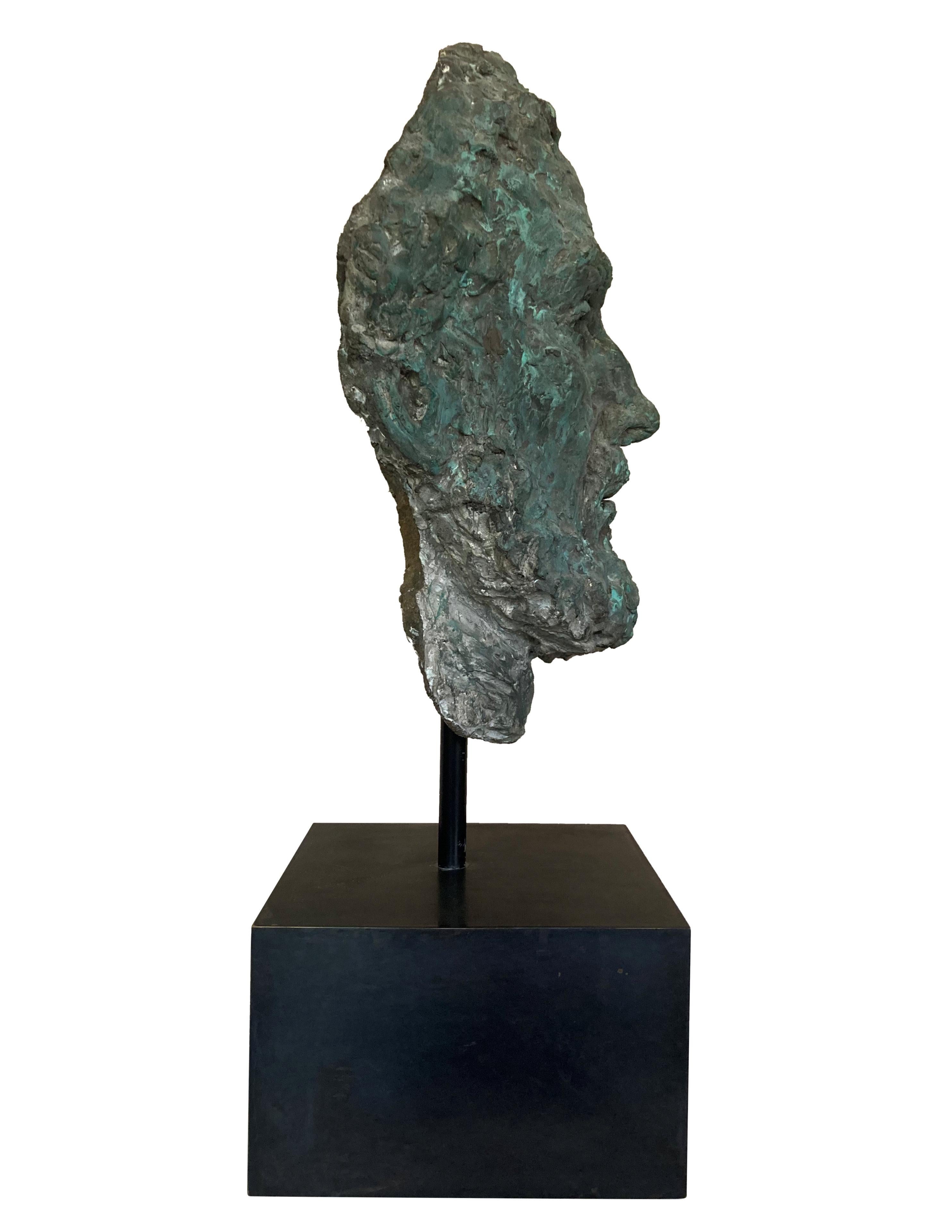 Large Patinated Head Of Zeus In Good Condition For Sale In London, GB