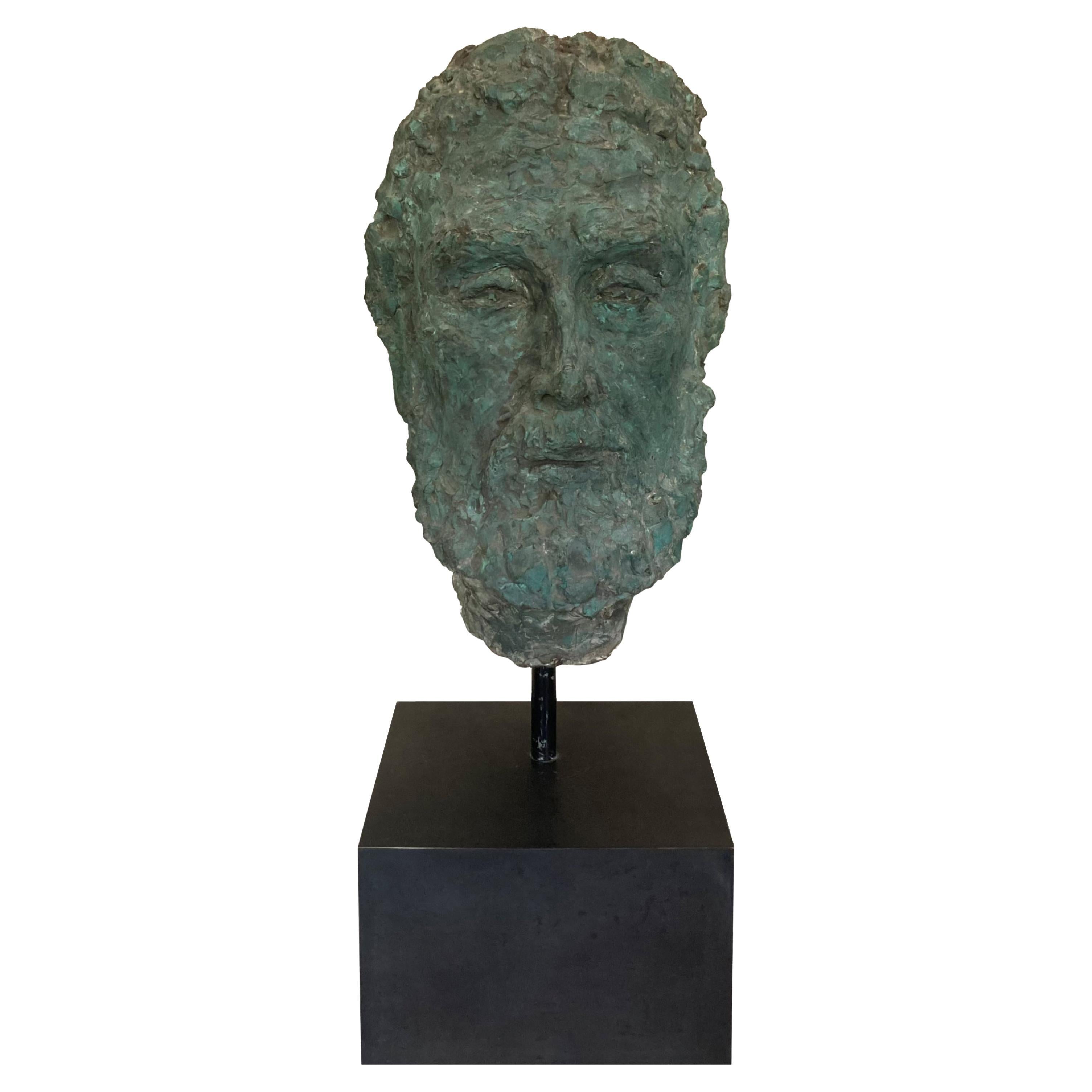 Large Patinated Head Of Zeus For Sale