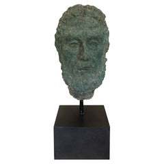 Used Large Patinated Head Of Zeus