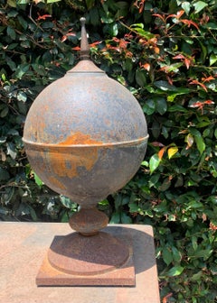 Large Patinated Metal Architectural Garden Finial