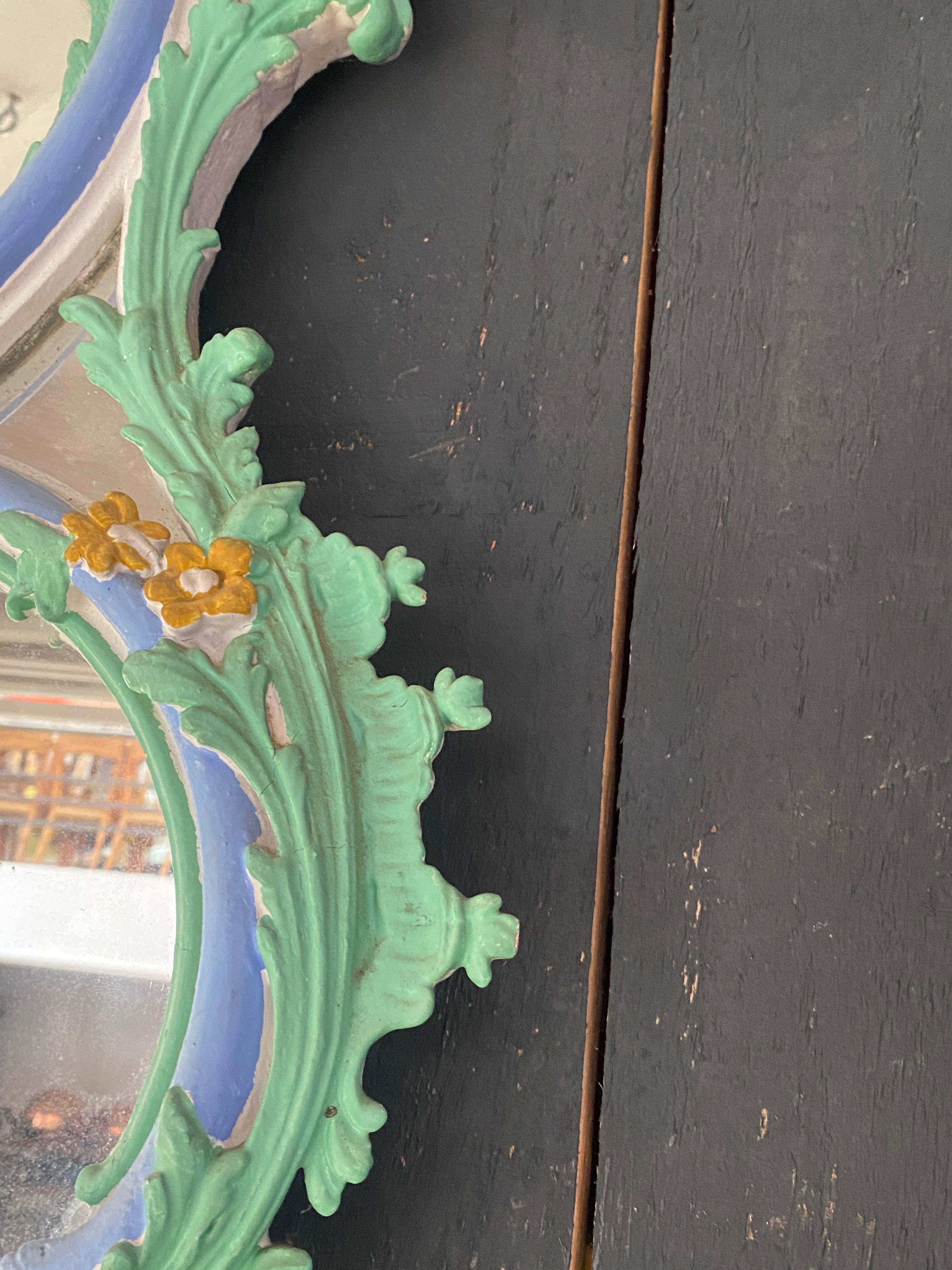 Grand miroir patiné, fin du 19ème siècle, patine ancienne en vente 3