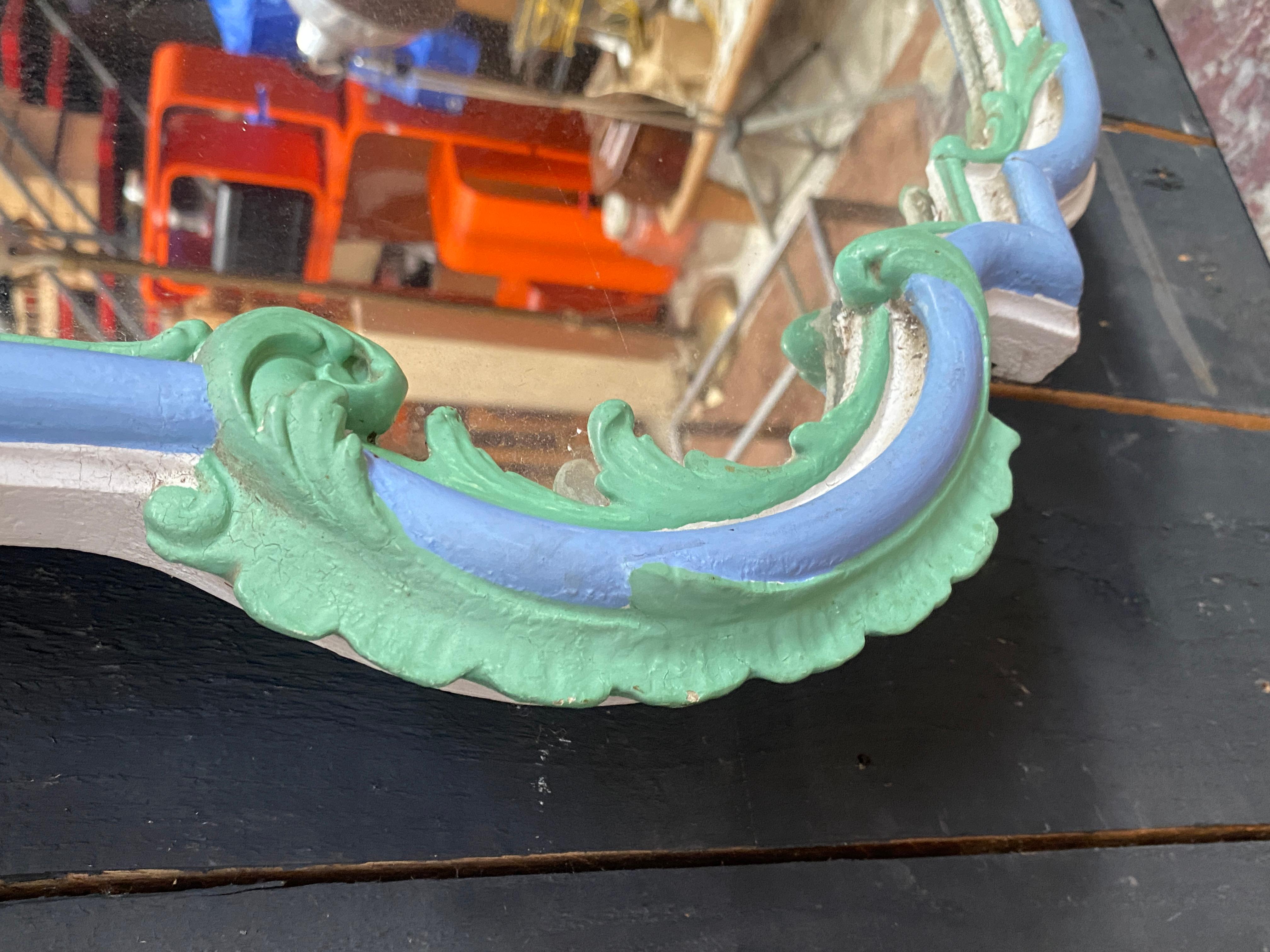 Grand miroir patiné, fin du 19ème siècle, patine ancienne en vente 5
