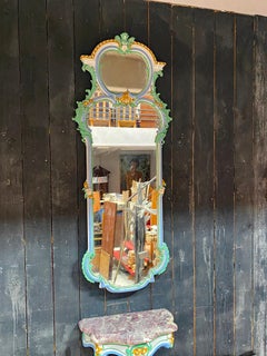 Grand miroir patiné, fin du 19ème siècle, patine ancienne