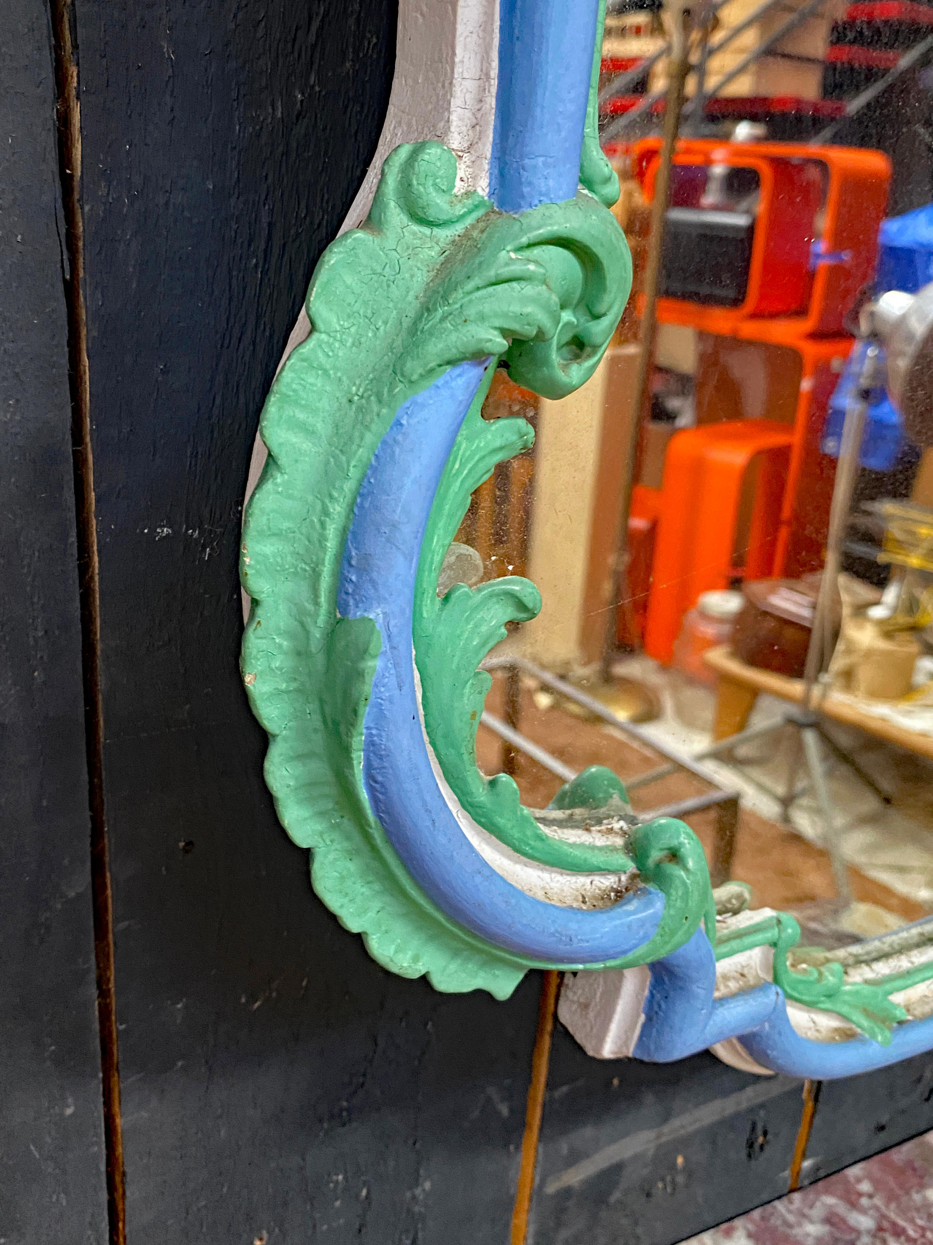 Patiné Grand miroir patiné, fin du 19ème siècle, patine ancienne en vente