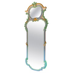 Large patinated mirror, late 19th century , old patina