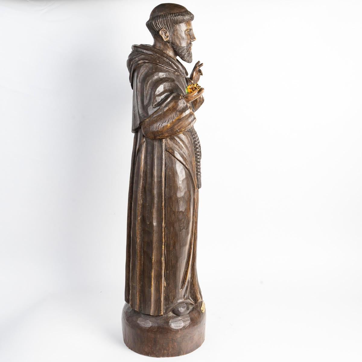 Gran escultura de madera maciza patinada, principios del siglo XX. Francés en venta