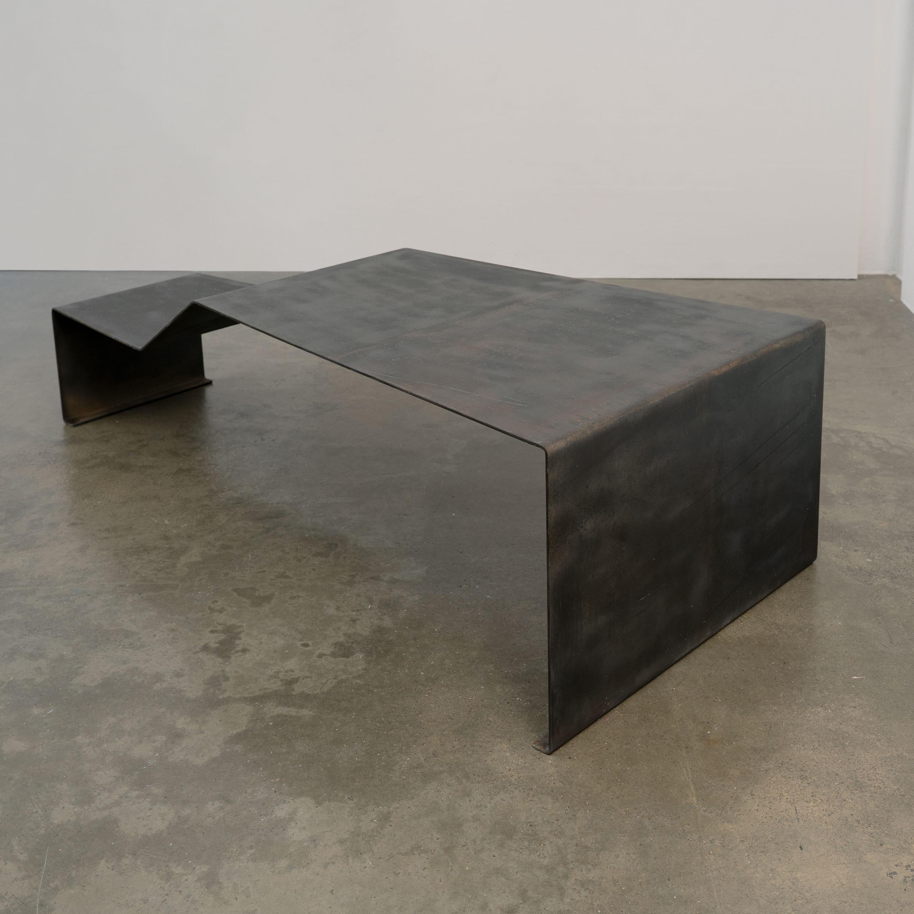 Unknown Large Patinated Steel Bench / Coffee Table For Sale