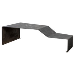 Large Patinated Steel Bench / Coffee Table