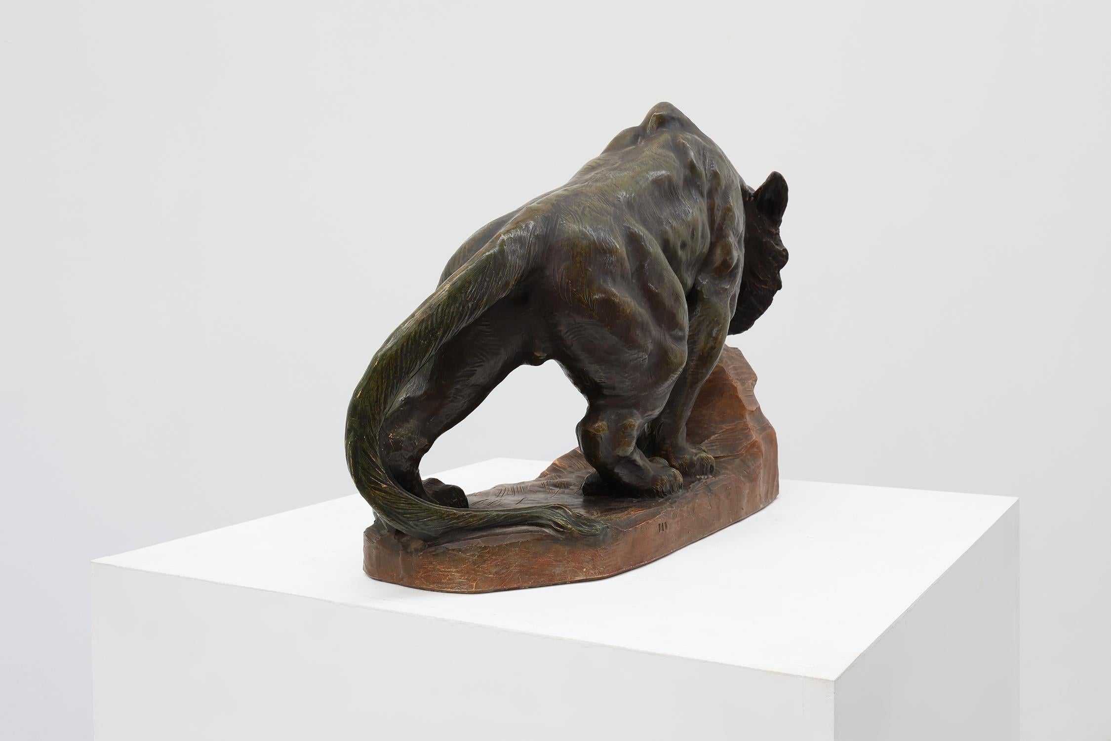 Grande statua in terracotta patinata di un Leone, firmata Richard Aurili, Italia in vendita 10