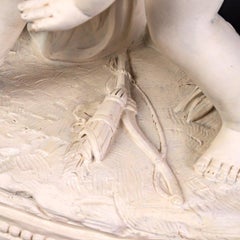 Large Patinated Terracotta - Two Cupids Disputing A Heart After Emfalconet XIXth