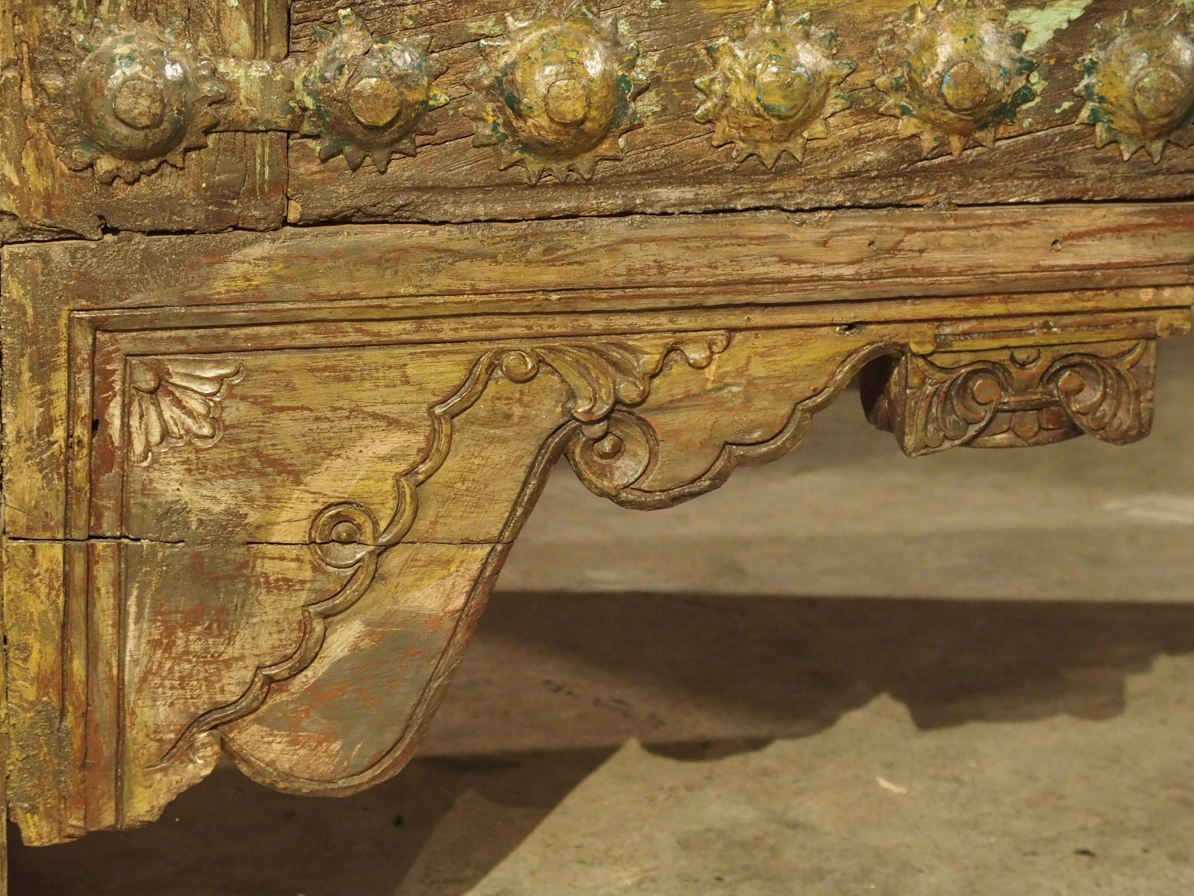 Indian Large Patinated Wood and Iron Console Table from India