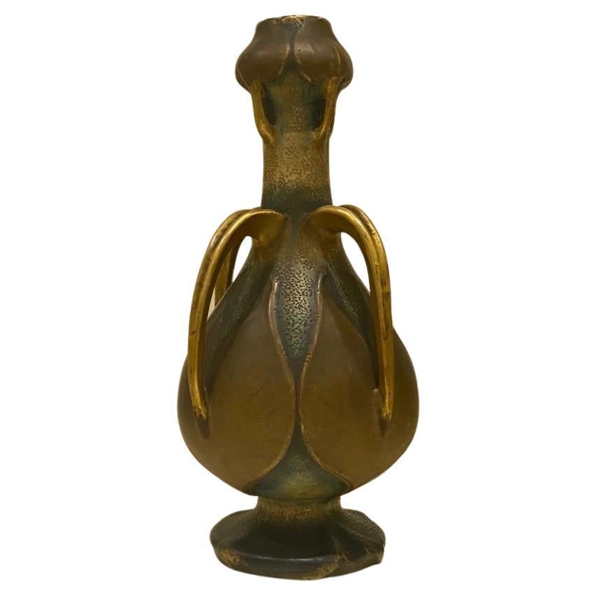   Large Paul Dachsel Amphora Water Lillies Vase Art Nouveau Circa 1900 For Sale 5