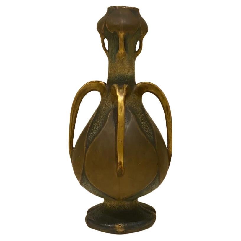 Art nouveau   Grand Vase à Amphora à Nénuphars Art Nouveau Circa 1900 en vente