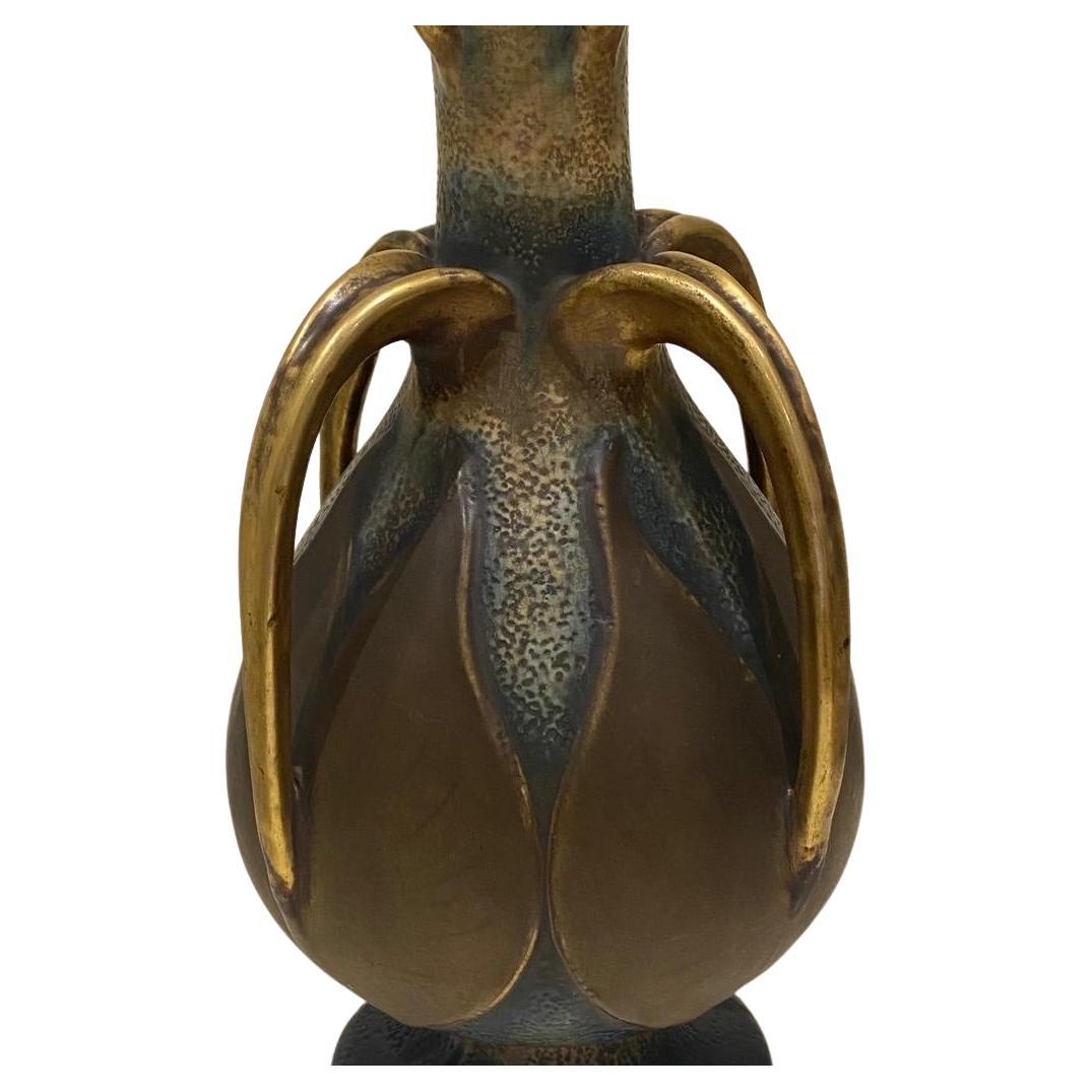 Early 20th Century   Large Paul Dachsel Amphora Water Lillies Vase Art Nouveau Circa 1900 For Sale