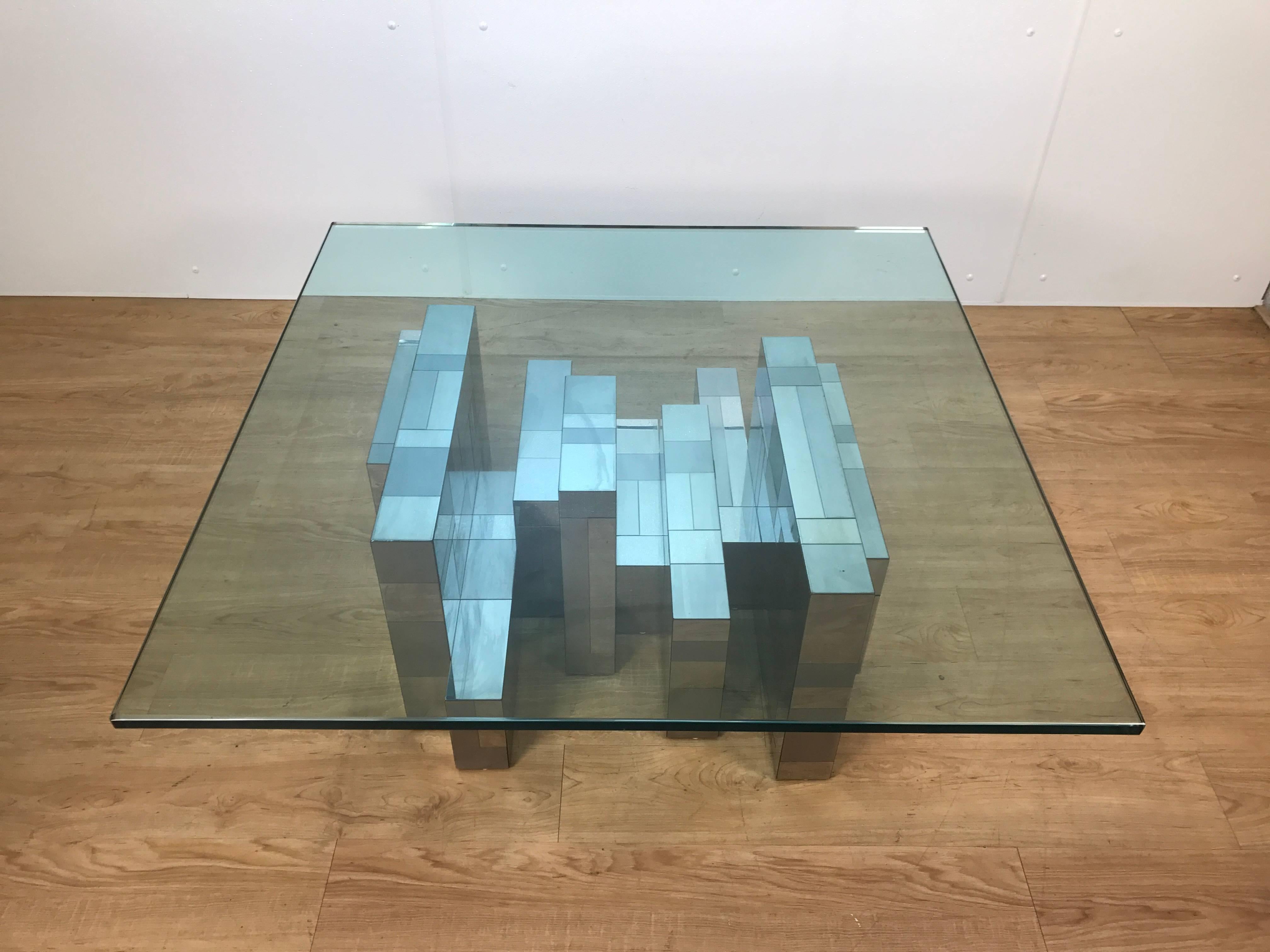 Mid-Century Modern Grande table basse chromée à dix segments de Paul Evans, pour Directional en vente