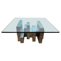 Large Paul Evans Ten Segment Chrome Coffee Table, for Directional