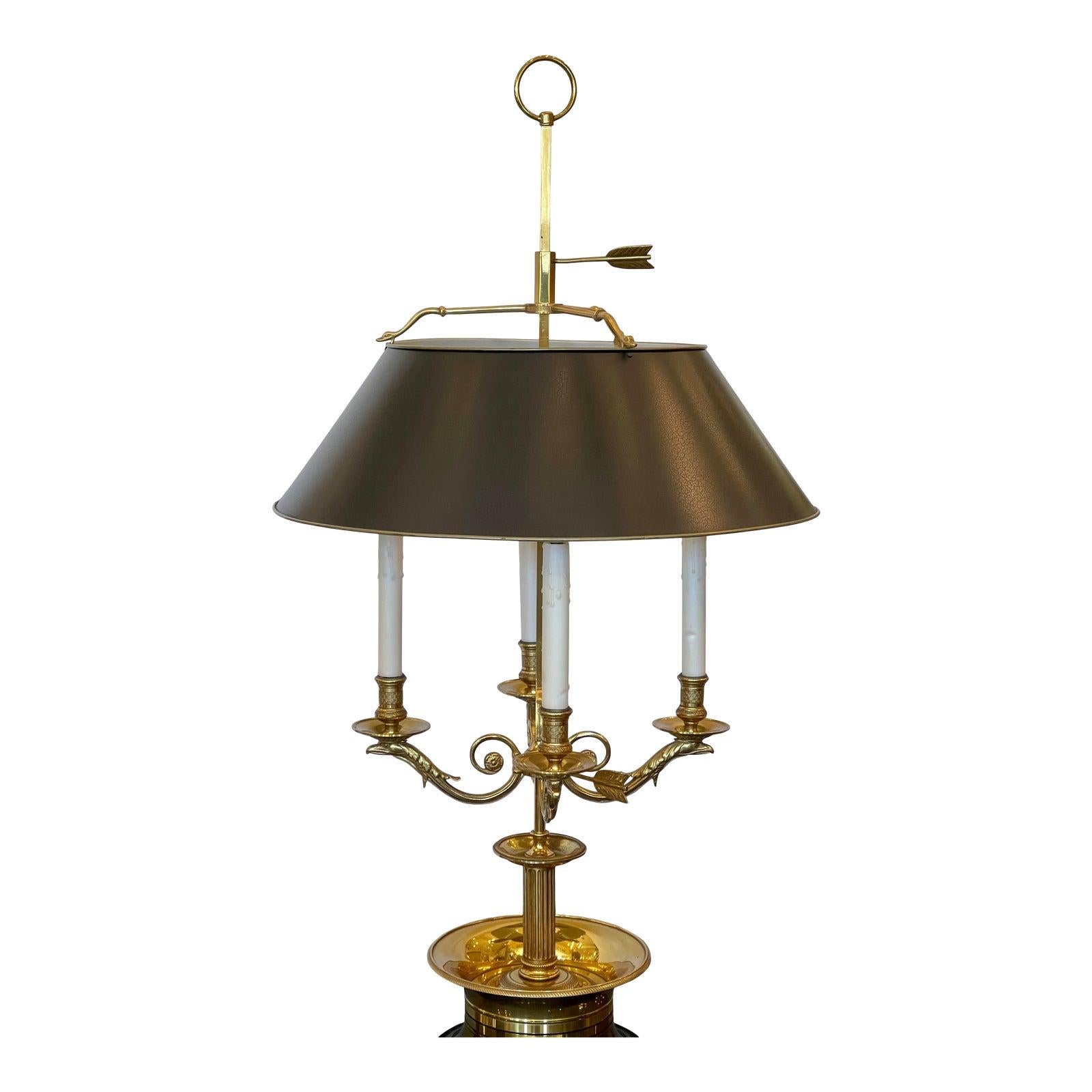 North American Large Paul Ferrante French Gilt Bronze Four Light Bouillotte Griffin Table Lamp