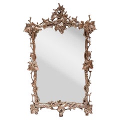 Large Paul Ferrante Grapes & Vines Silver Giltwood Mirror