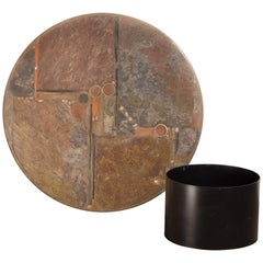 Large Paul Kingma Slate Stone Art work Coffee Table signed Kingma, 1984