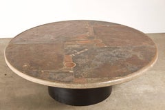 Large Paul Kingma Slate Stone Art work Coffee Table signed Kingma, 1984