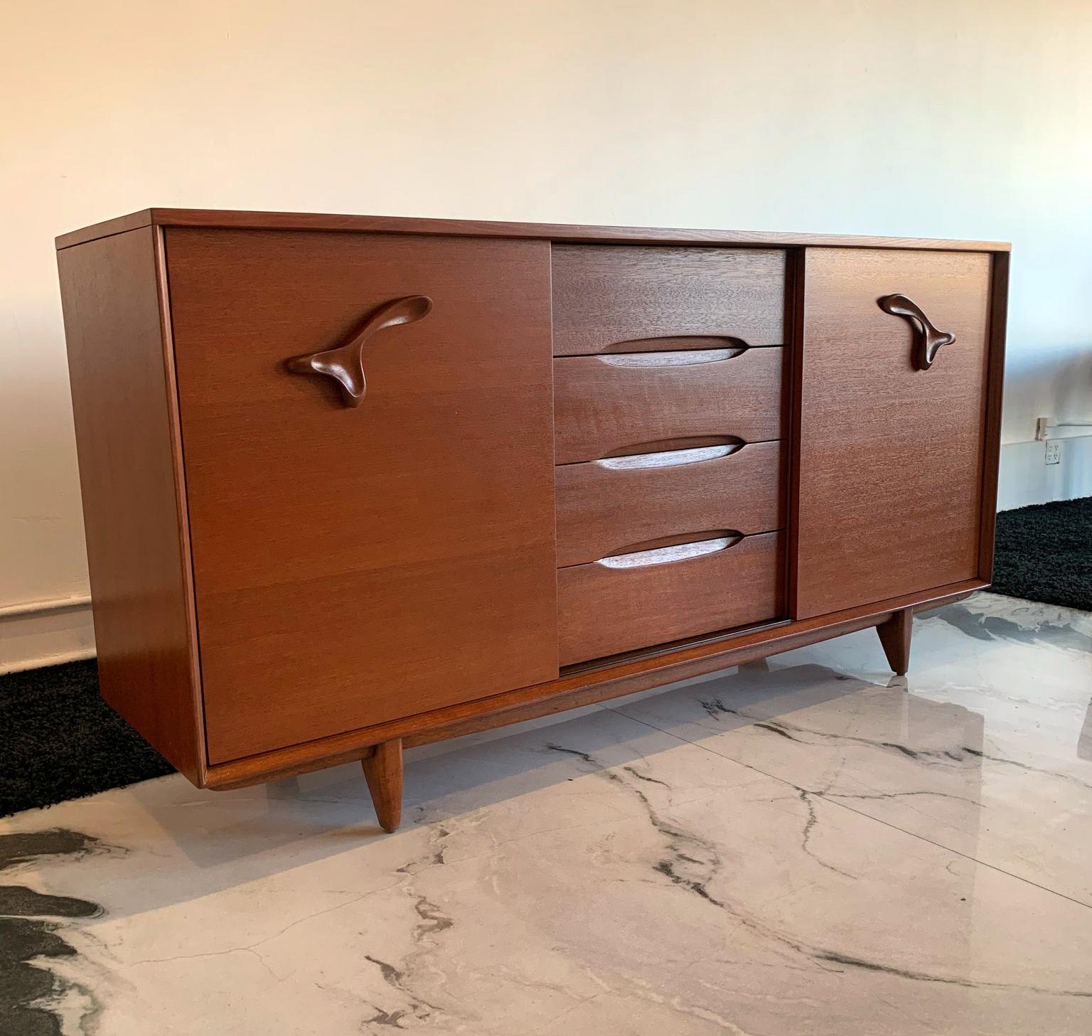 Large John Keal for Brown Saltman Treasure Chest Credenza In Good Condition In Culver City, CA