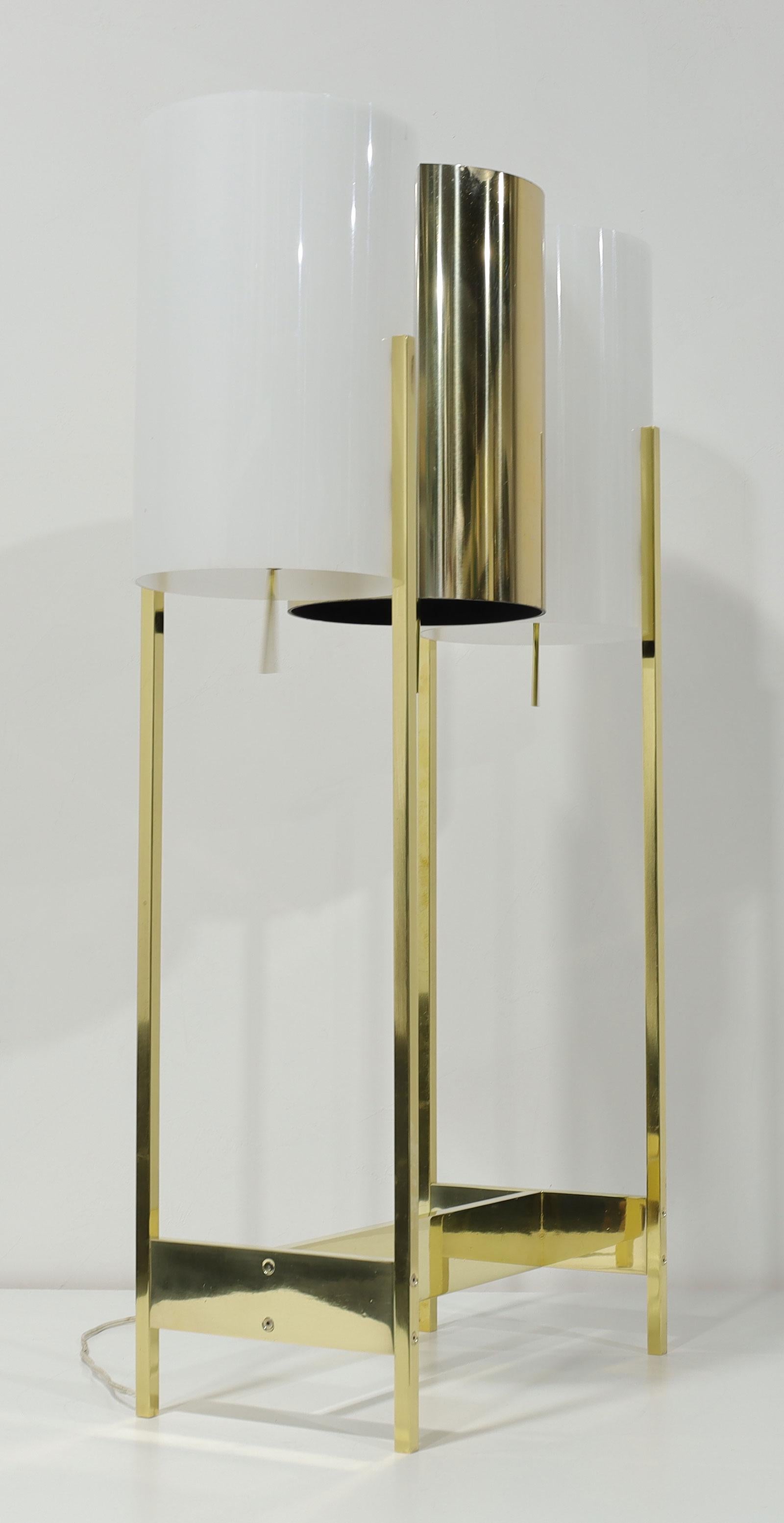 Large Paul Mayen for Habitat Brass and Lucite Table Lamps, 1960s For Sale 1