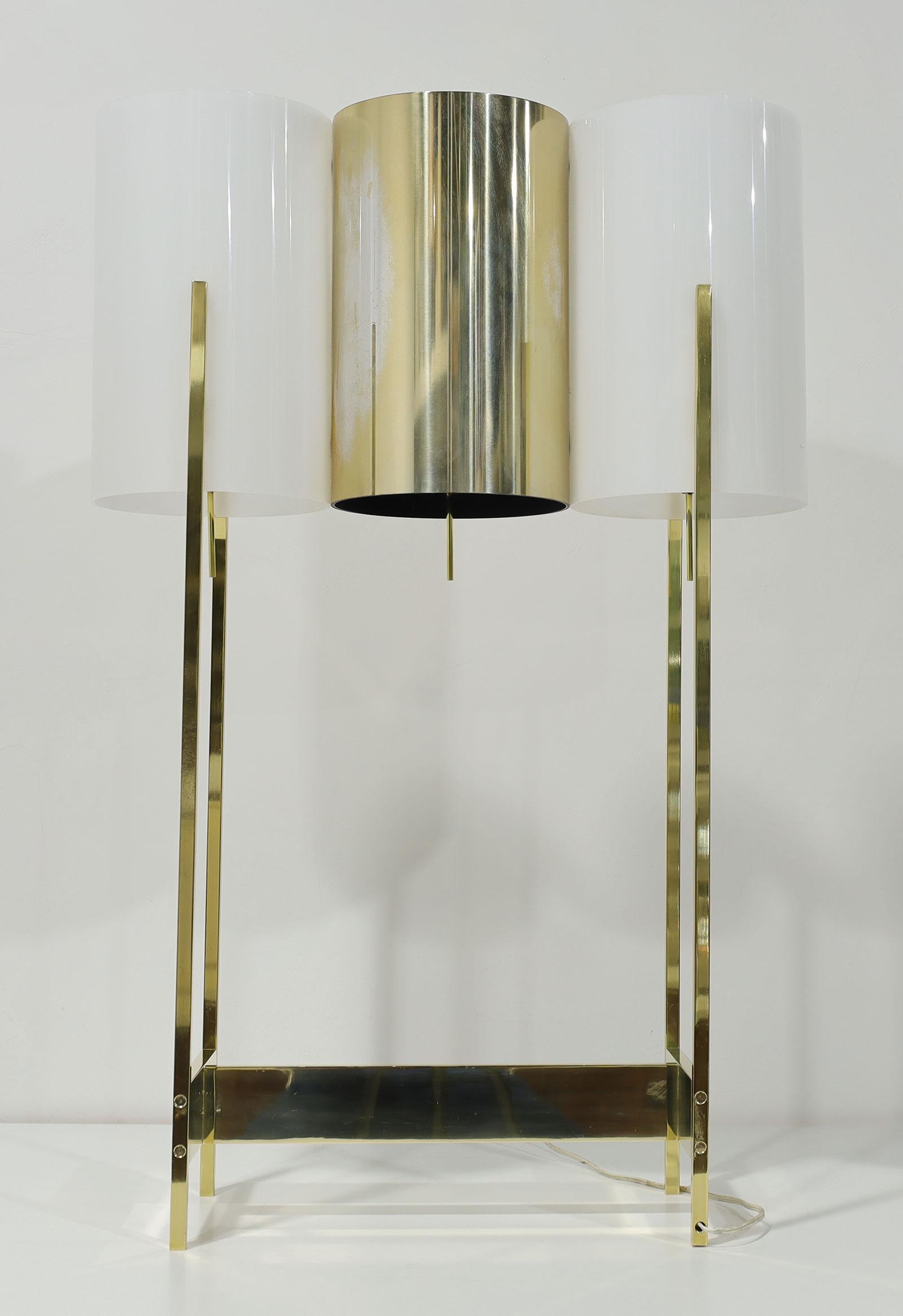 Large Paul Mayen for Habitat Brass and Lucite Table Lamps, 1960s For Sale 3