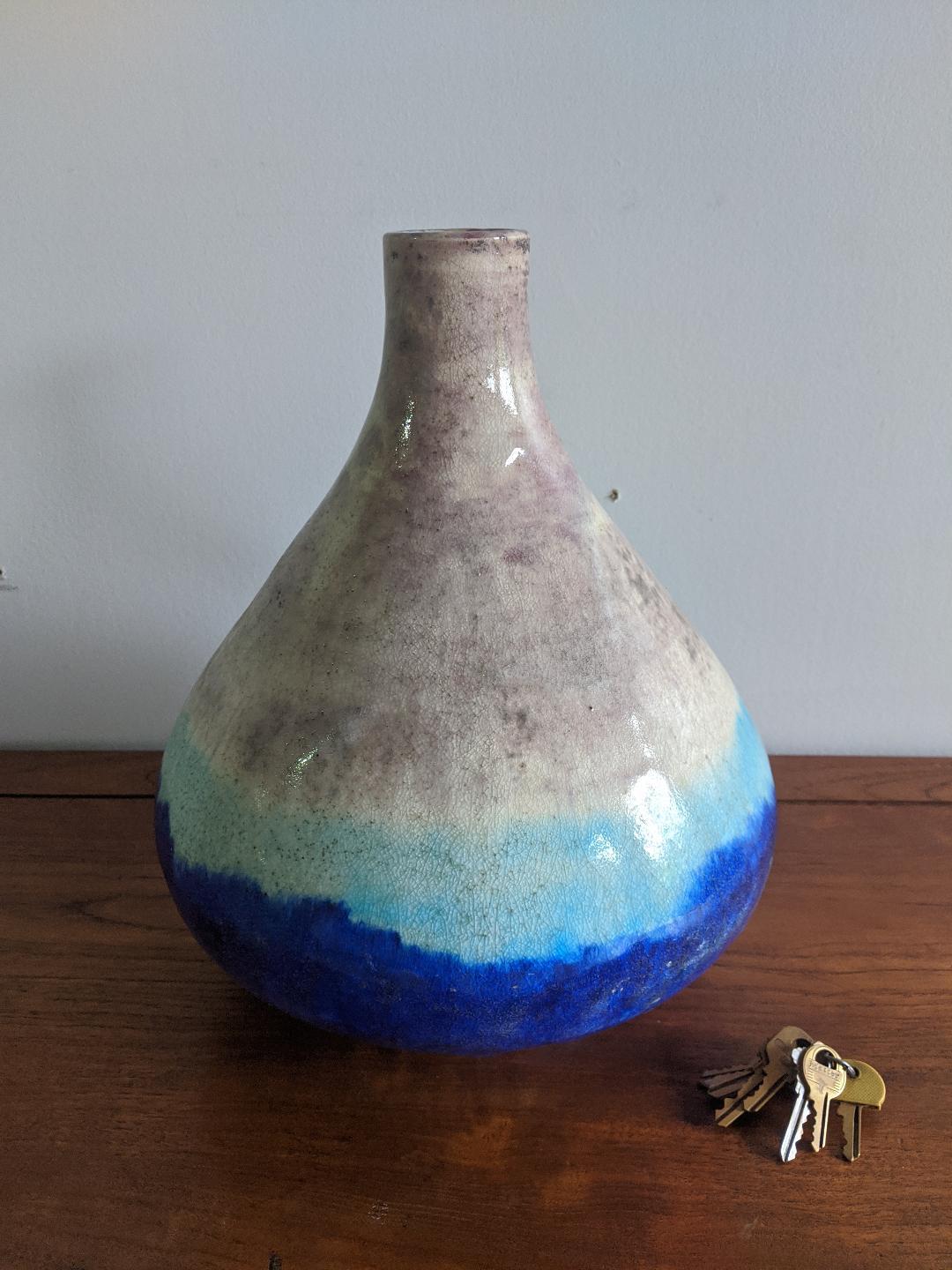 French Large Paule Petitjean for Primavera Ceramic Vase For Sale