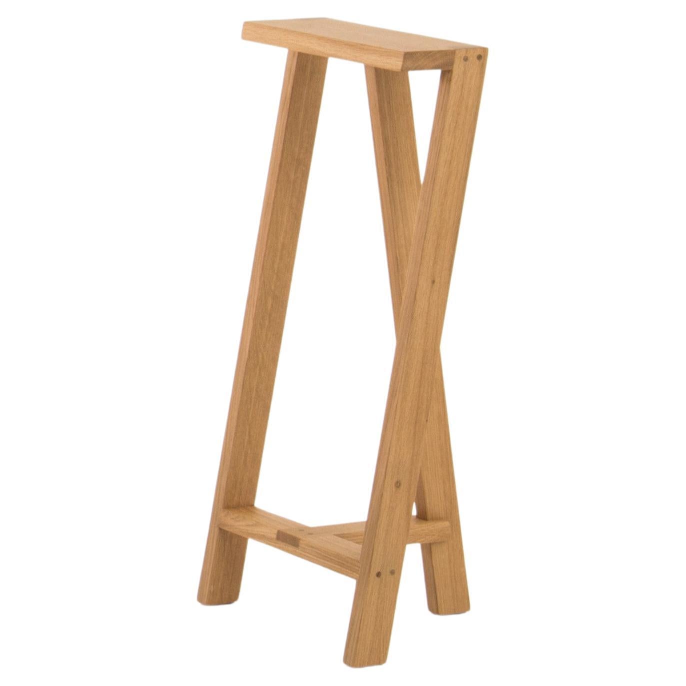 Large Pausa Oak Stool by Pierre-Emmanuel Vandeputte